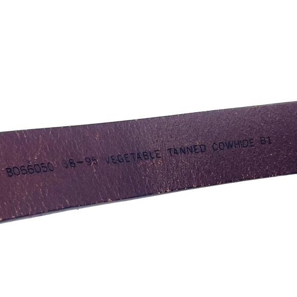 Vegetable Tanned Cowhide Leather Belt Men's Size Large Brown Casual Work Office - Picture 4 of 4